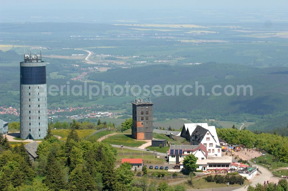 Aerial image Kurort Brotterode - Television Tower Grosser Inselsberg im Thueringer Wald in Brotterode in the state Thuringia