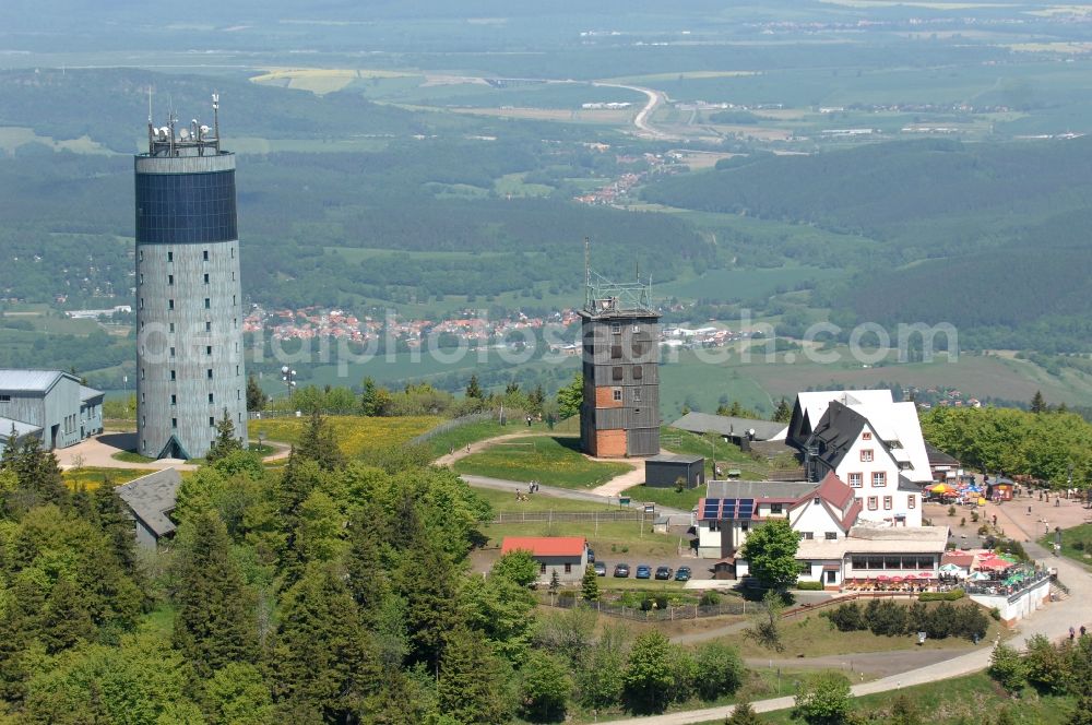 Aerial photograph Kurort Brotterode - Television Tower Grosser Inselsberg im Thueringer Wald in Brotterode in the state Thuringia