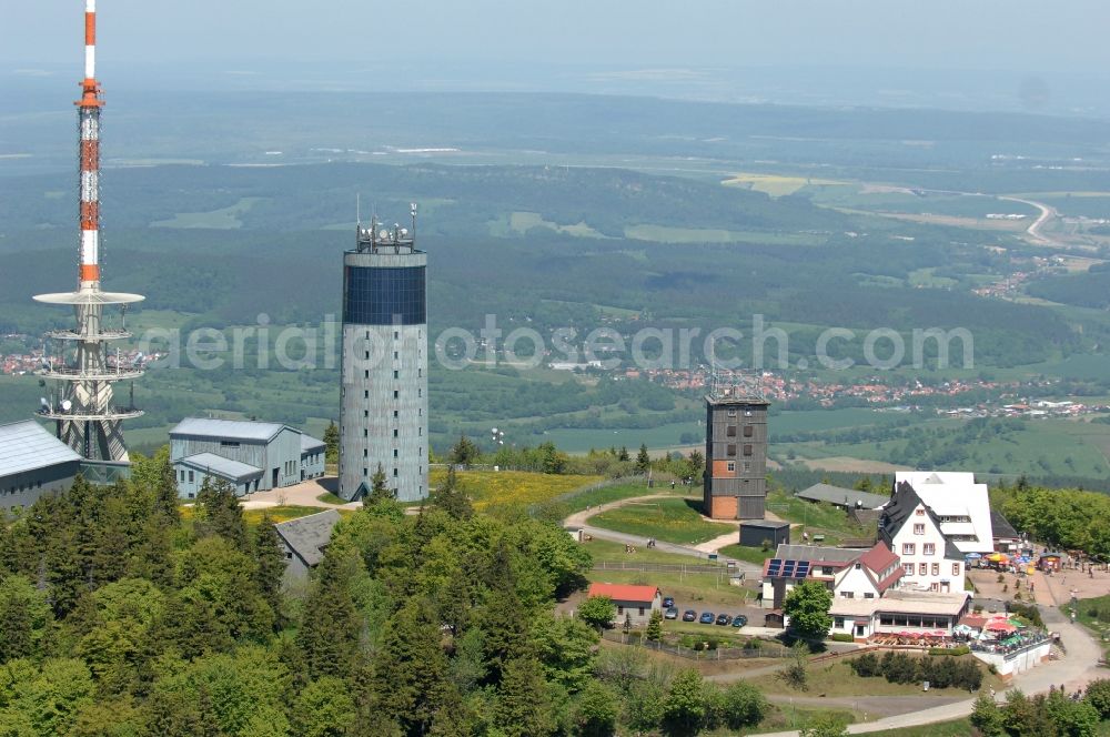 Kurort Brotterode from the bird's eye view: Television Tower Grosser Inselsberg im Thueringer Wald in Brotterode in the state Thuringia