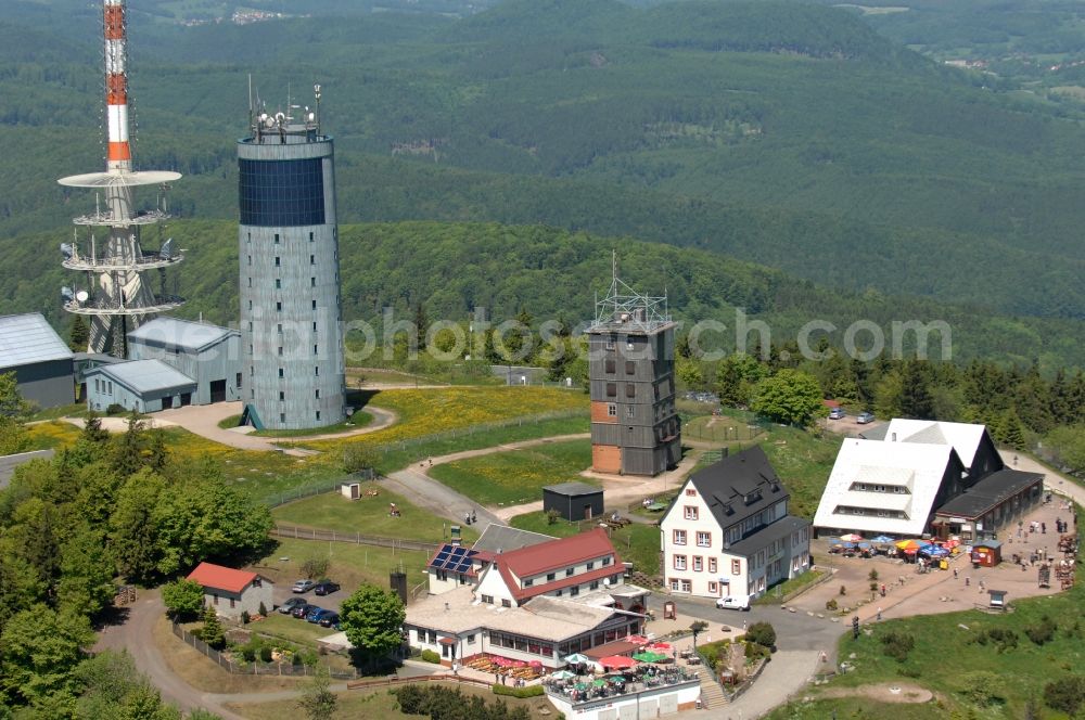 Kurort Brotterode from the bird's eye view: Television Tower Grosser Inselsberg im Thueringer Wald in Brotterode in the state Thuringia