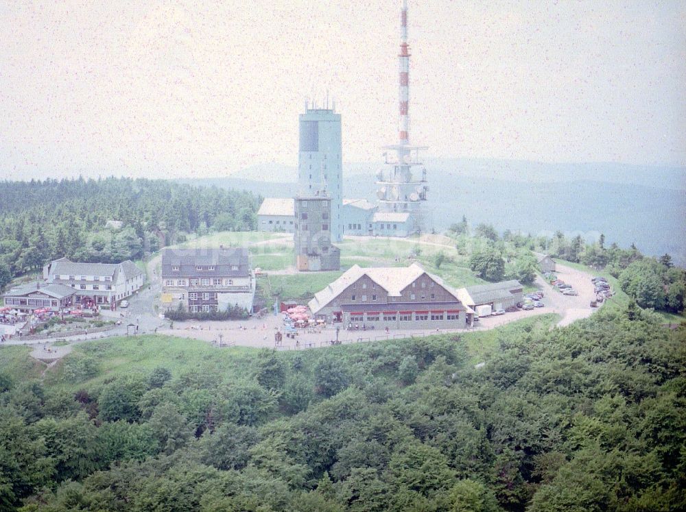 Kurort Brotterode from above - Television Tower Grosser Inselsberg im Thueringer Wald in Brotterode in the state Thuringia