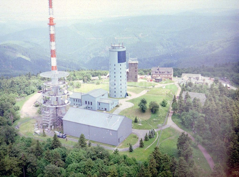 Aerial image Kurort Brotterode - Television Tower Grosser Inselsberg im Thueringer Wald in Brotterode in the state Thuringia