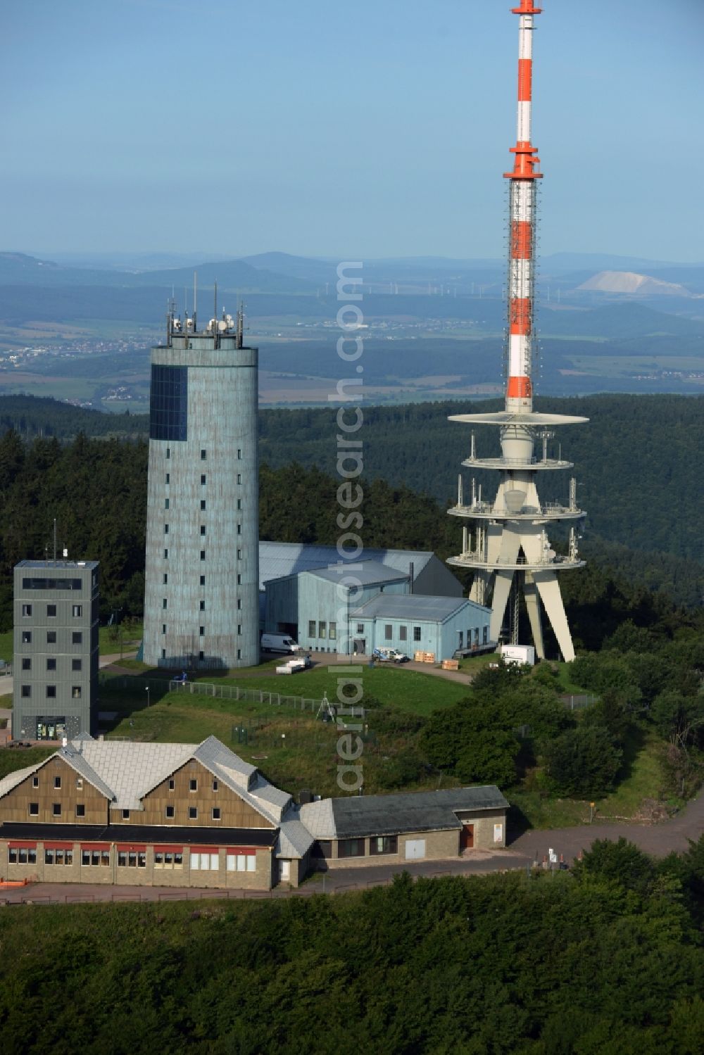 Brotterode from the bird's eye view: Television Tower Grosser Inselsberg im Thueringer Wald in Brotterode in the state Thuringia