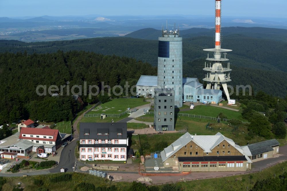 Aerial photograph Brotterode - Television Tower Grosser Inselsberg im Thueringer Wald in Brotterode in the state Thuringia