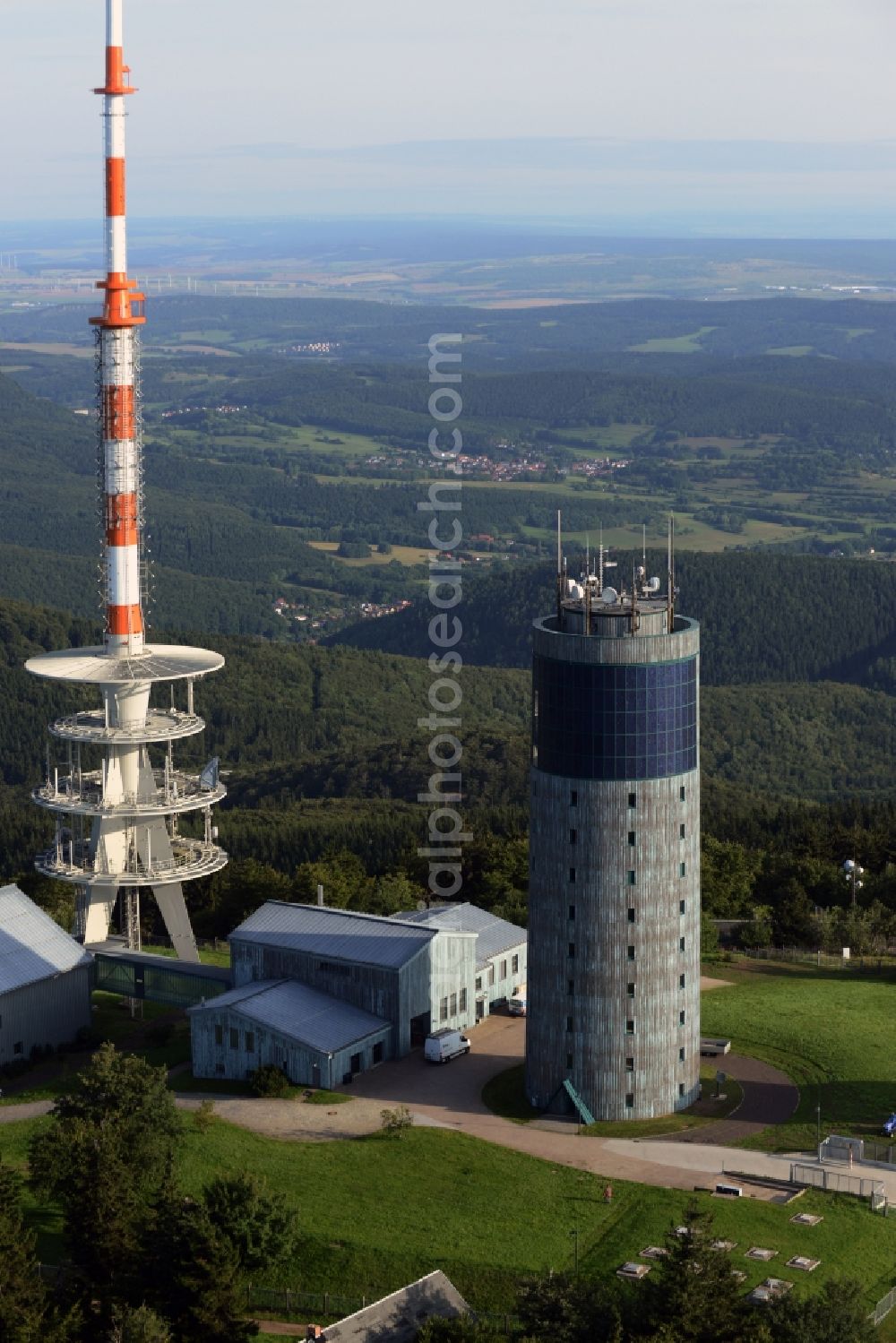 Aerial photograph Brotterode - Television Tower Grosser Inselsberg im Thueringer Wald in Brotterode in the state Thuringia