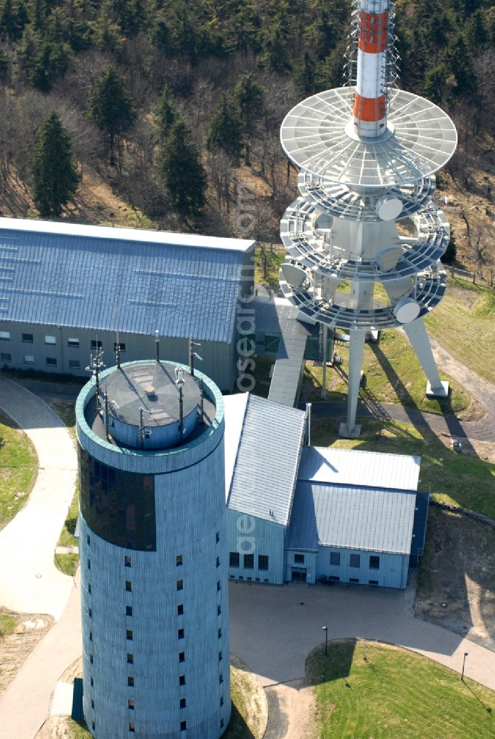 Kurort Brotterode from the bird's eye view: Television Tower Grosser Inselsberg im Thueringer Wald in Brotterode in the state Thuringia