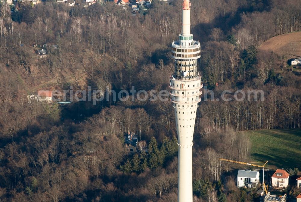 Aerial image Dresden - Television Tower Stadtteil Wachwitz in Dresden in the state Saxony