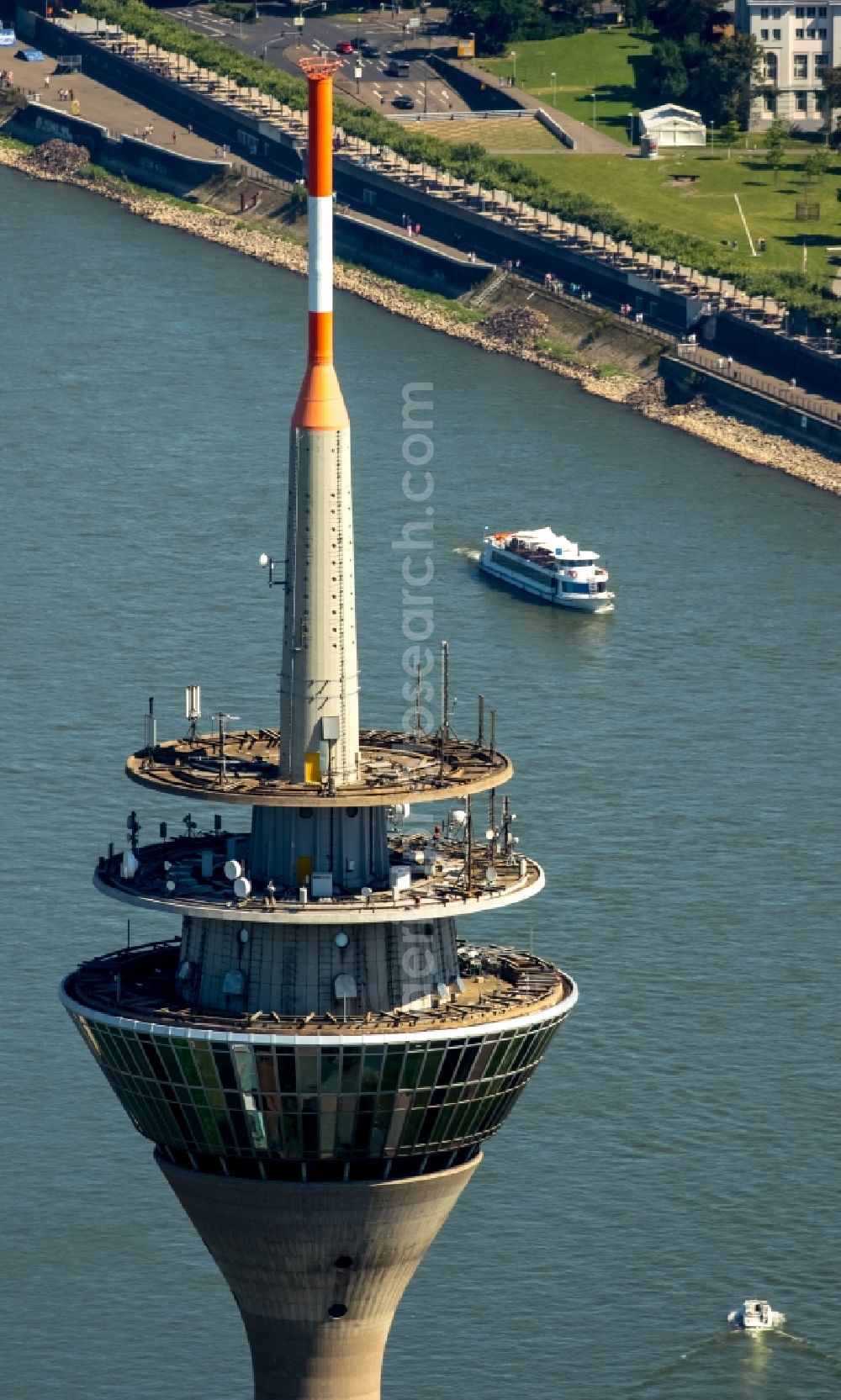 Düsseldorf from above - Television Tower Duesseldorf Dusseldorf on the banks of the Rhine in Dusseldorf in North Rhine-Westphalia