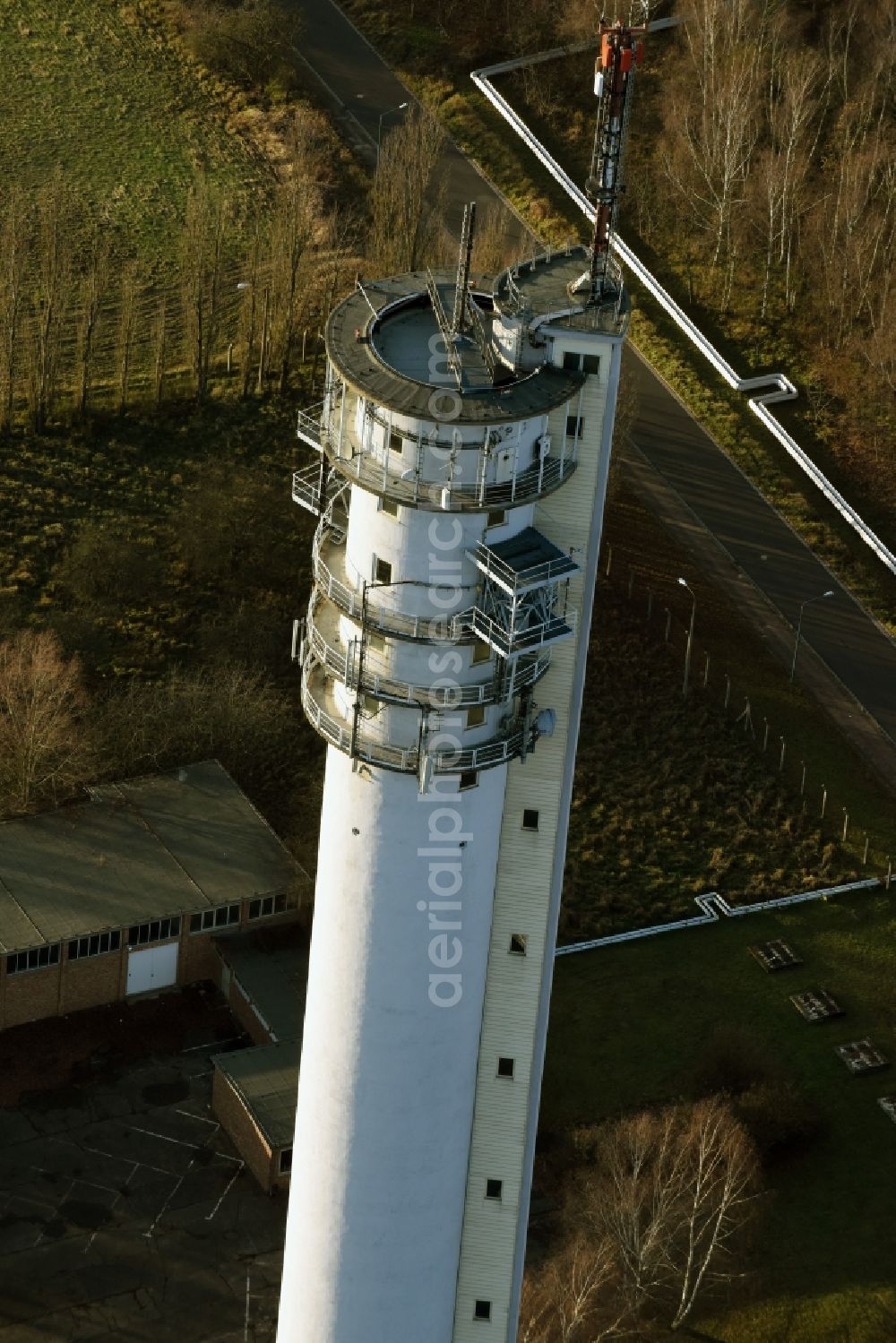 Frankfurt (Oder) from the bird's eye view: Television Tower in Frankfurt (Oder) in the state Brandenburg