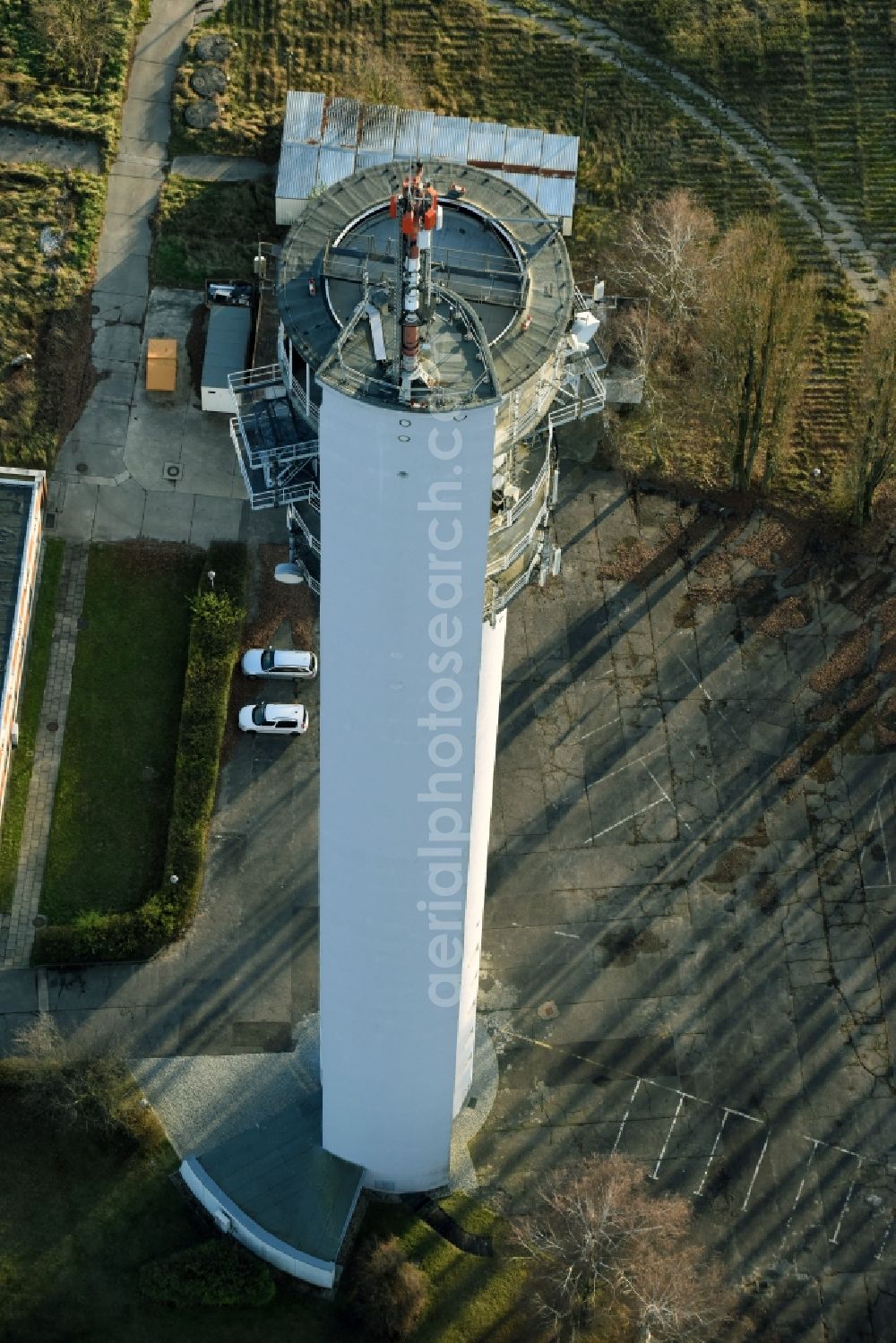 Aerial photograph Frankfurt (Oder) - Television Tower in Frankfurt (Oder) in the state Brandenburg