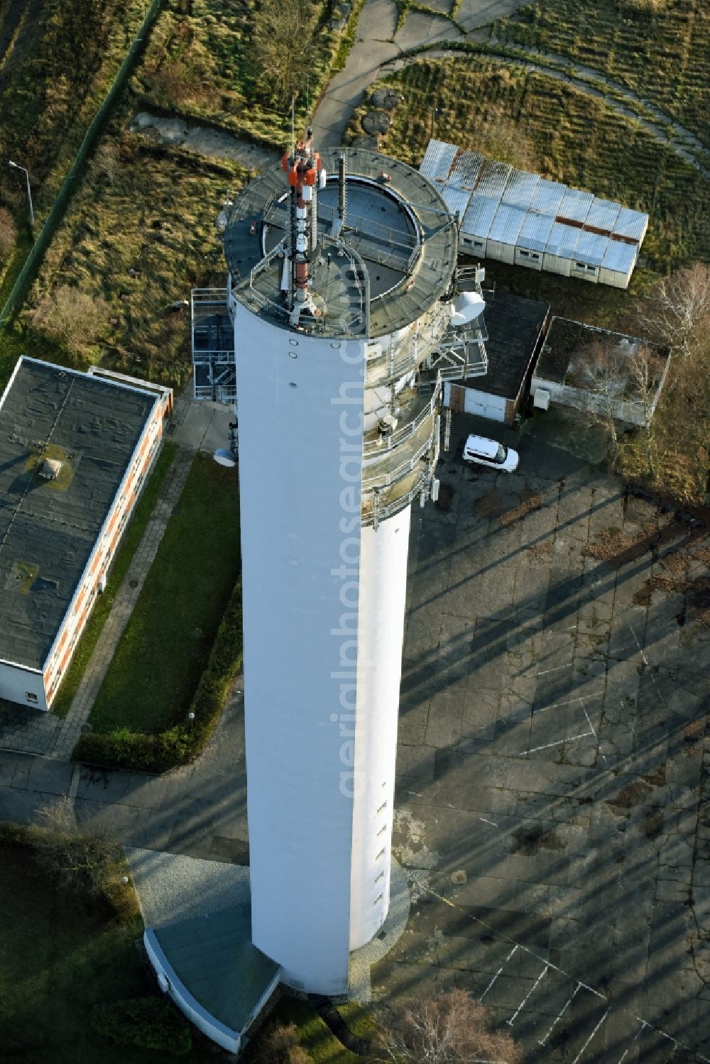 Frankfurt (Oder) from above - Television Tower in Frankfurt (Oder) in the state Brandenburg