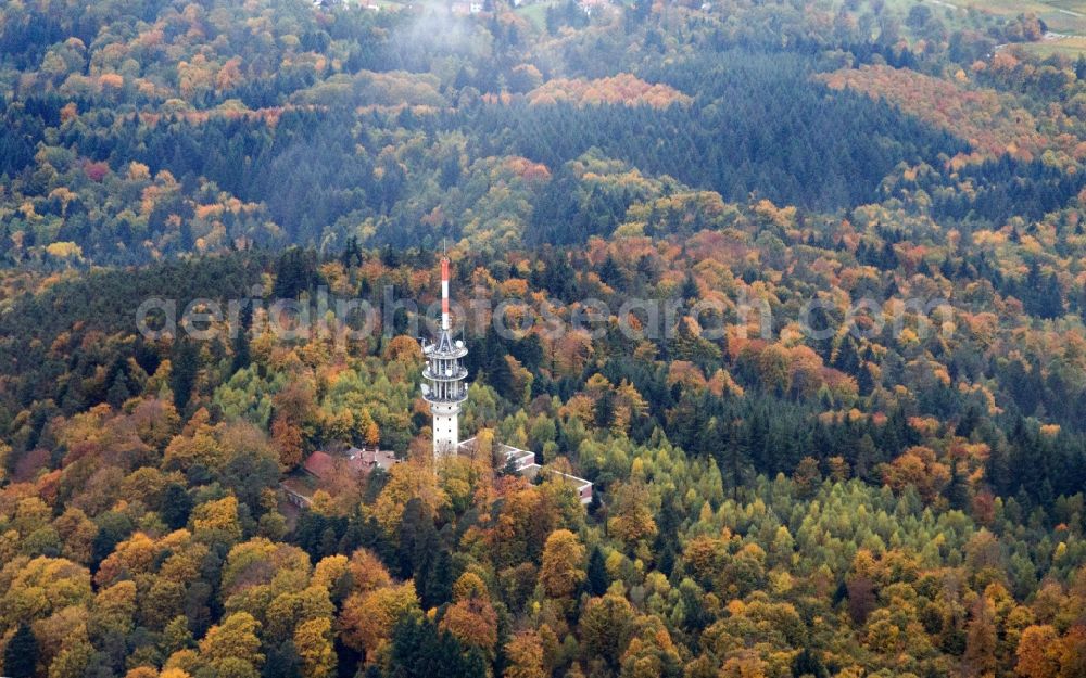 Sinzheim from the bird's eye view: Television Tower Fremersberg in Sinzheim in the state Baden-Wuerttemberg