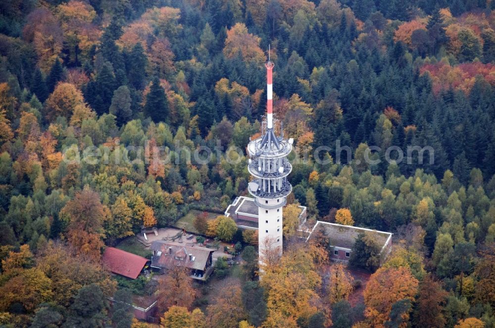 Aerial image Sinzheim - Television Tower Fremersberg in Sinzheim in the state Baden-Wuerttemberg