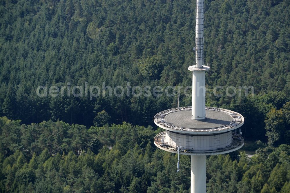 Aerial image Linsburg - Television Tower in the Grinderwald forest in the South of Linsburg in the state of Lower Saxony