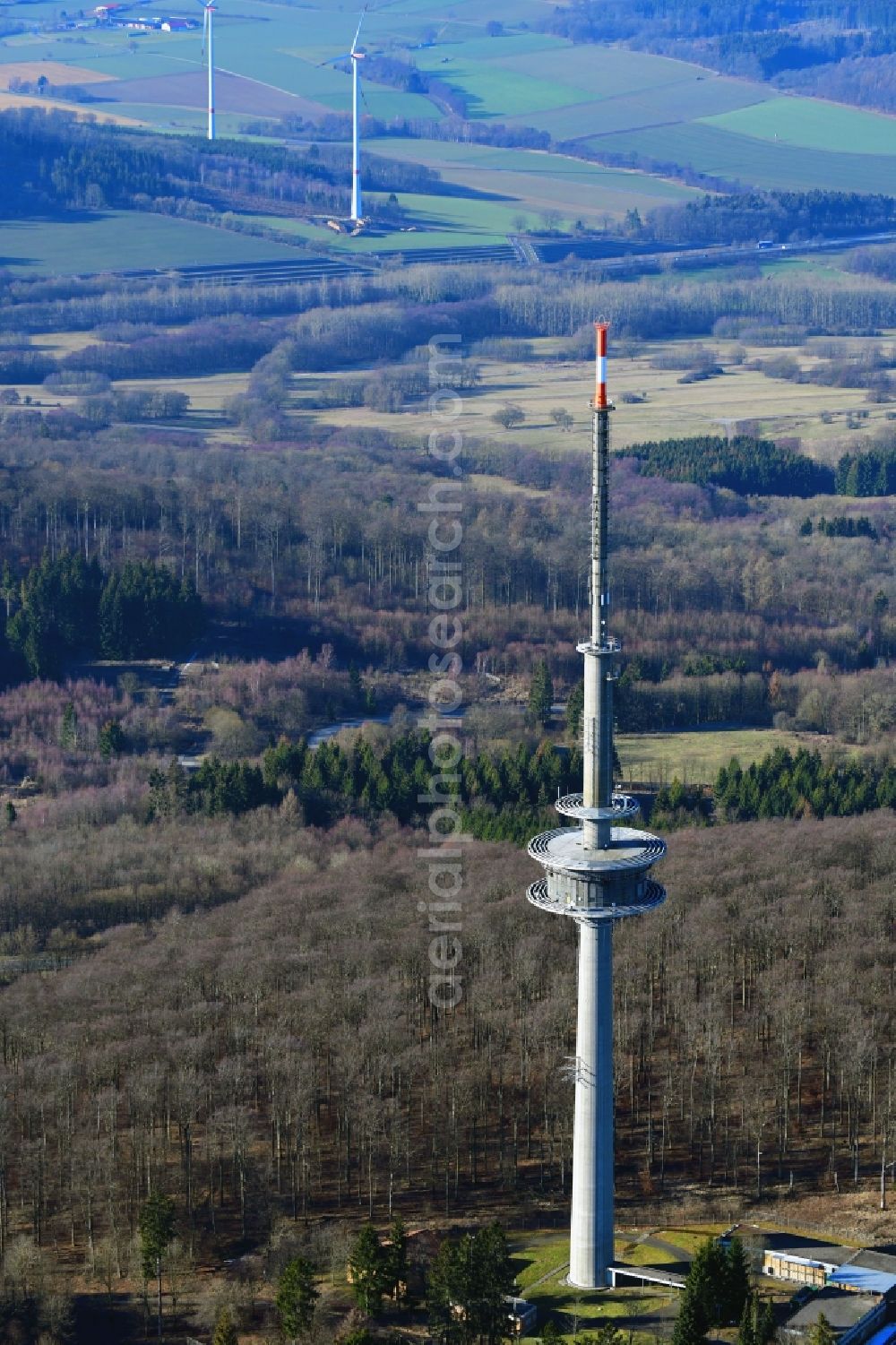 Aerial photograph Habichtswald - Television Tower TV Tower Habichtswald in Habichtswald in the state Hesse, Germany