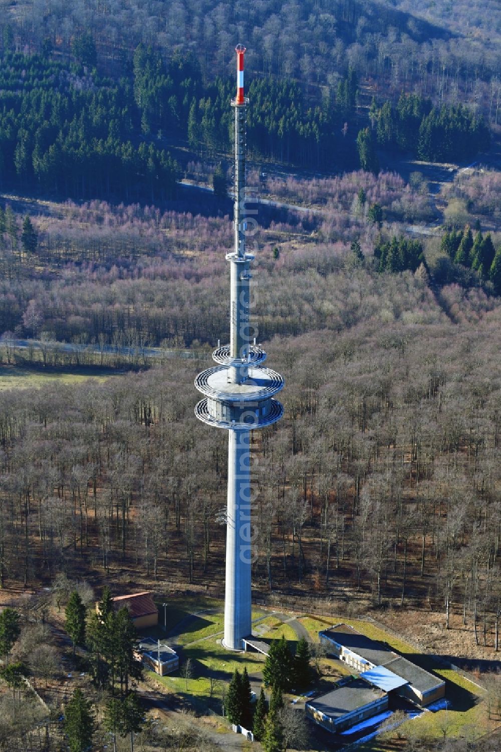 Habichtswald from above - Television Tower TV Tower Habichtswald in Habichtswald in the state Hesse, Germany