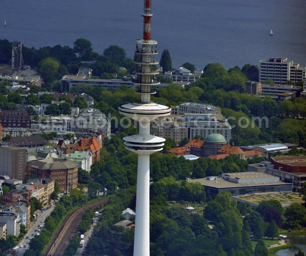 Hamburg from the bird's eye view: Television Tower Heinrich-Hertz-Turm in Hamburg, Germany