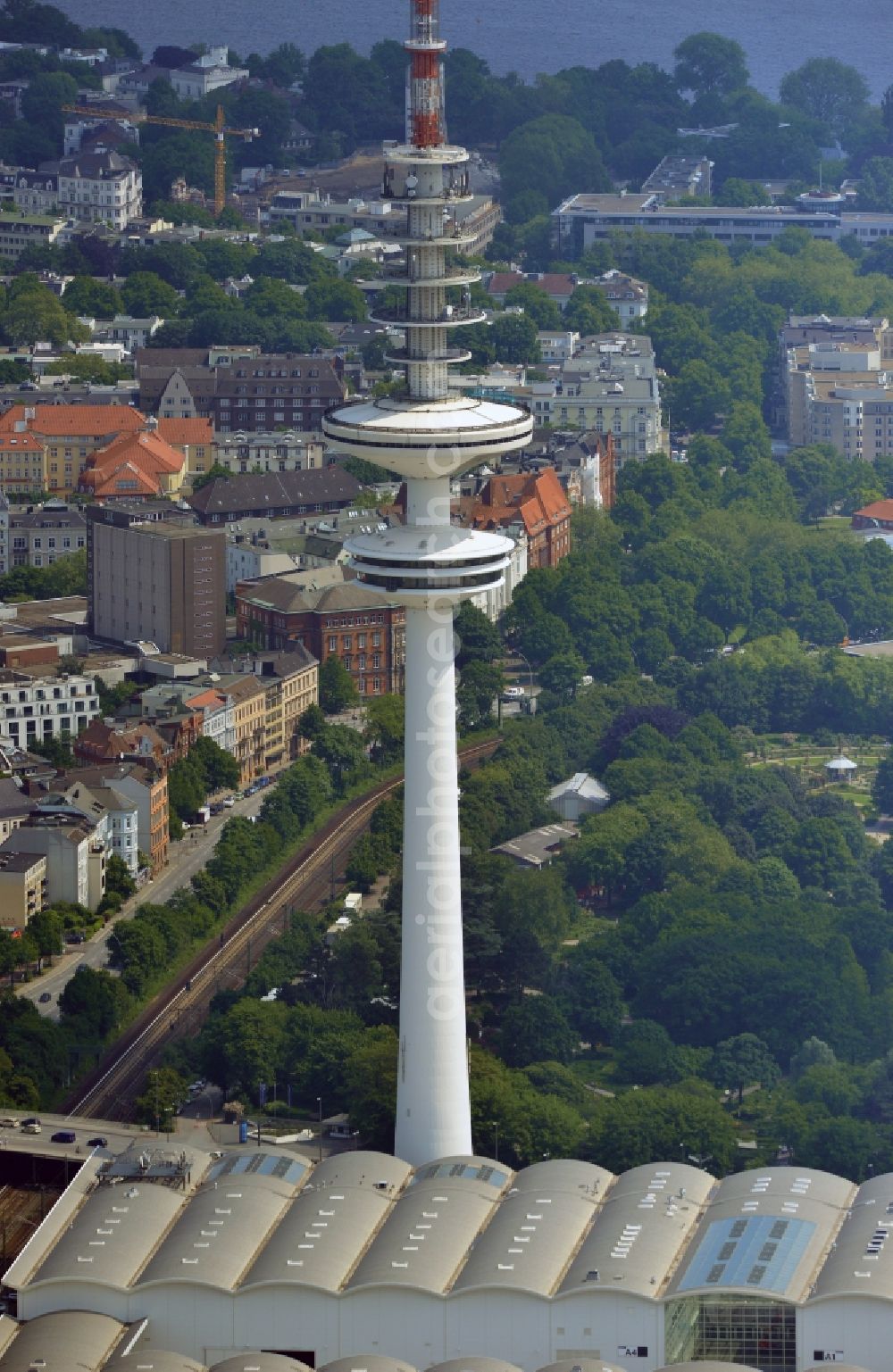 Hamburg from above - Television Tower Heinrich-Hertz-Turm in Hamburg, Germany