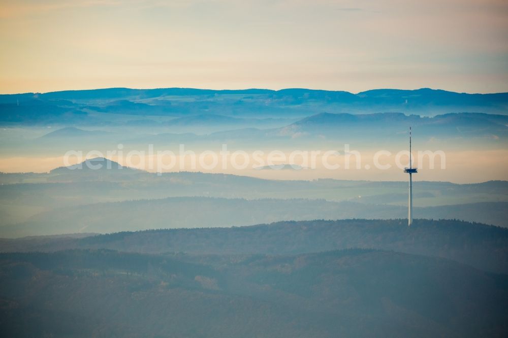 Koblenz from the bird's eye view: Television Tower in forest aerea near Koblenz in the state Rhineland-Palatinate