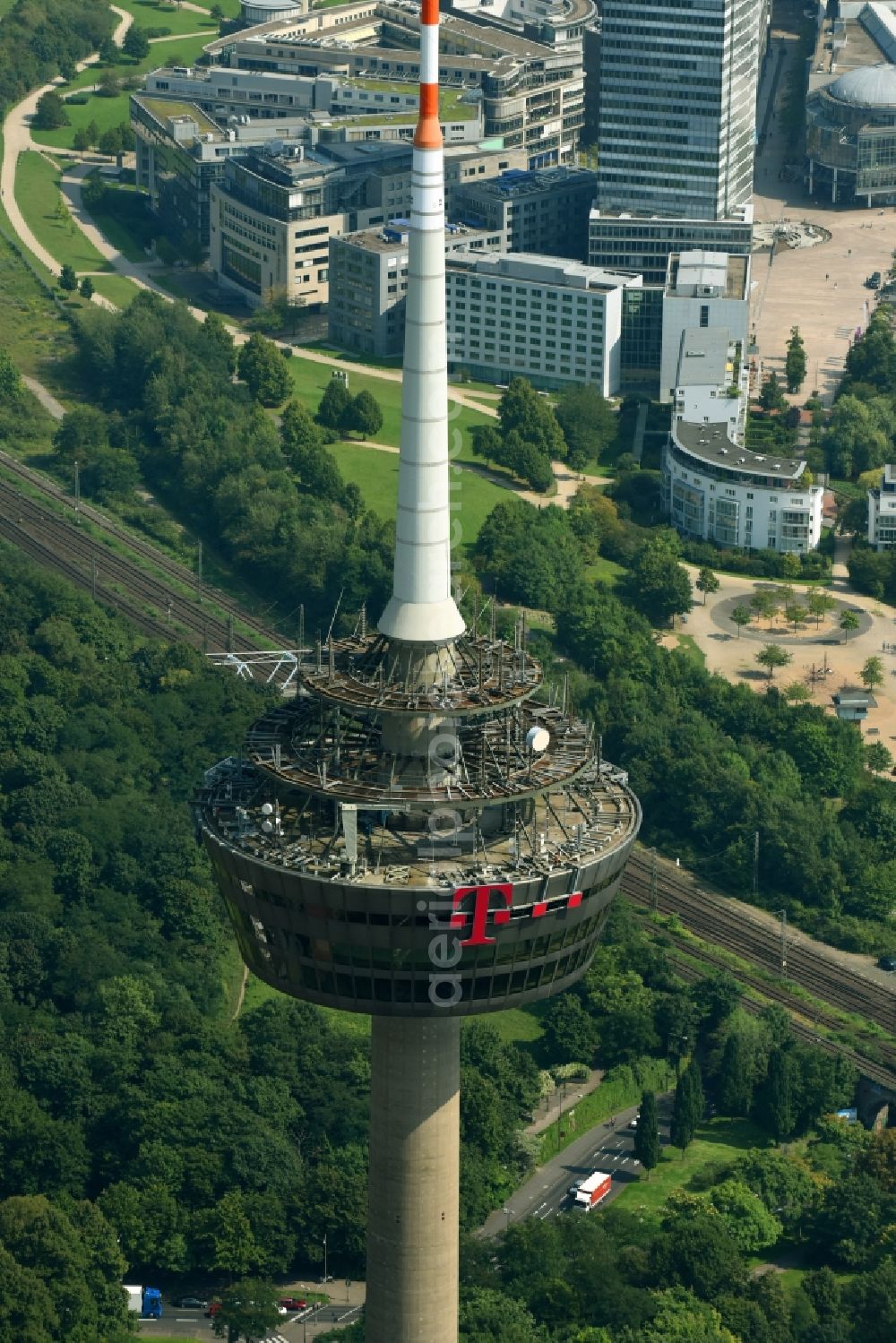 Aerial photograph Köln - Television Tower Colonius in Cologne in the state North Rhine-Westphalia, Germany