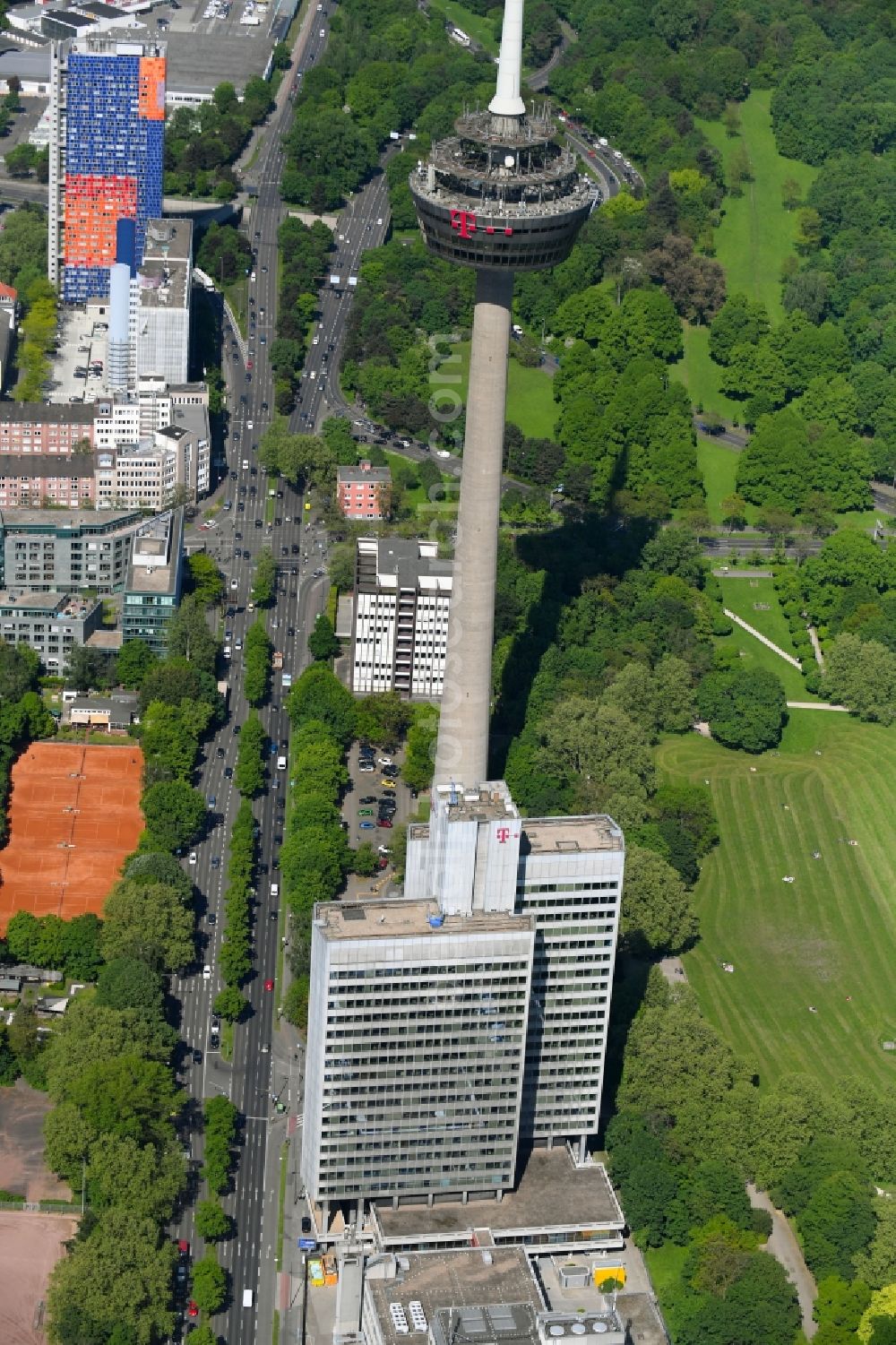 Köln from the bird's eye view: Television Tower Colonius in Cologne in the state North Rhine-Westphalia, Germany