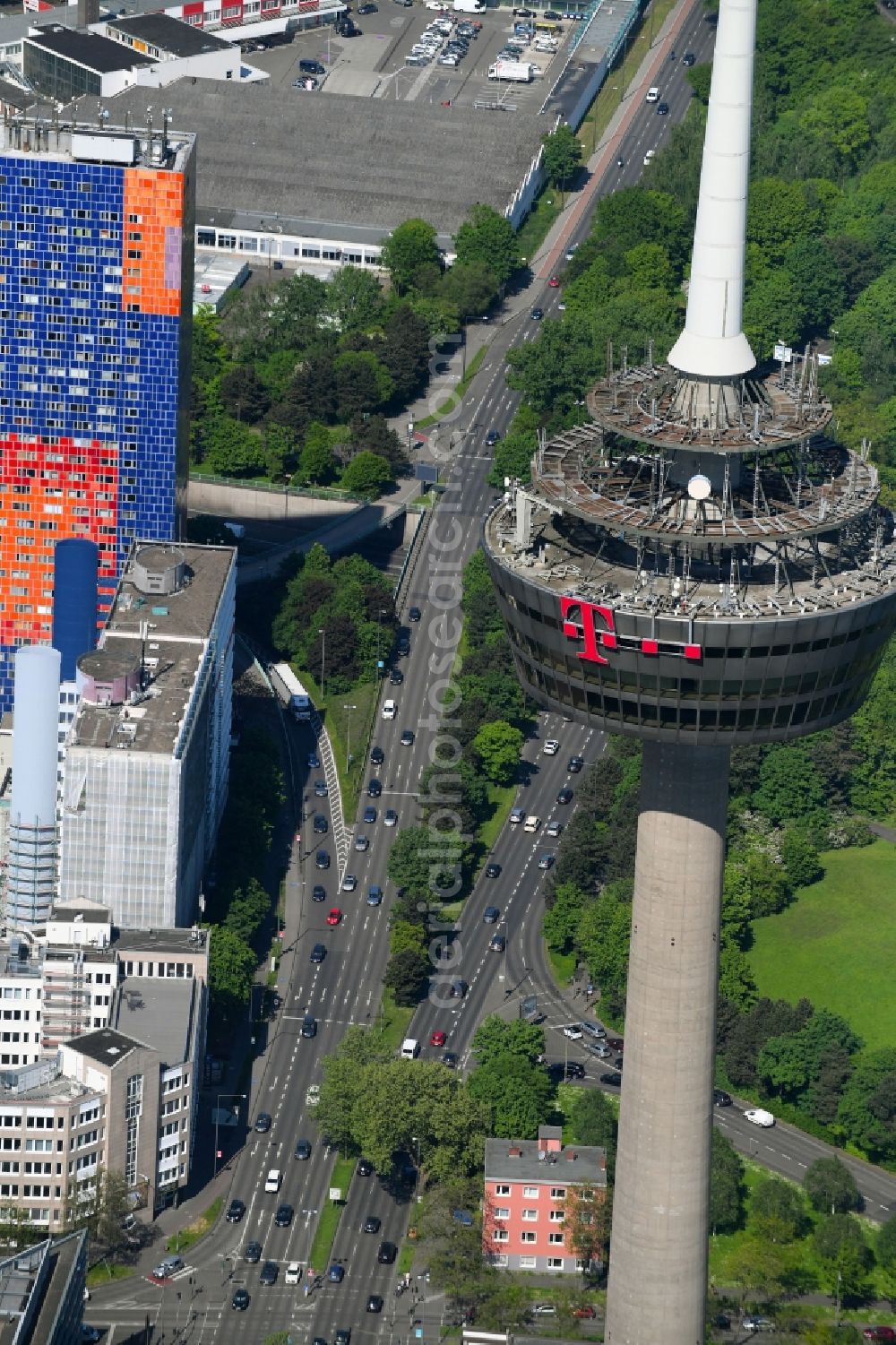 Aerial image Köln - Television Tower Colonius in Cologne in the state North Rhine-Westphalia, Germany