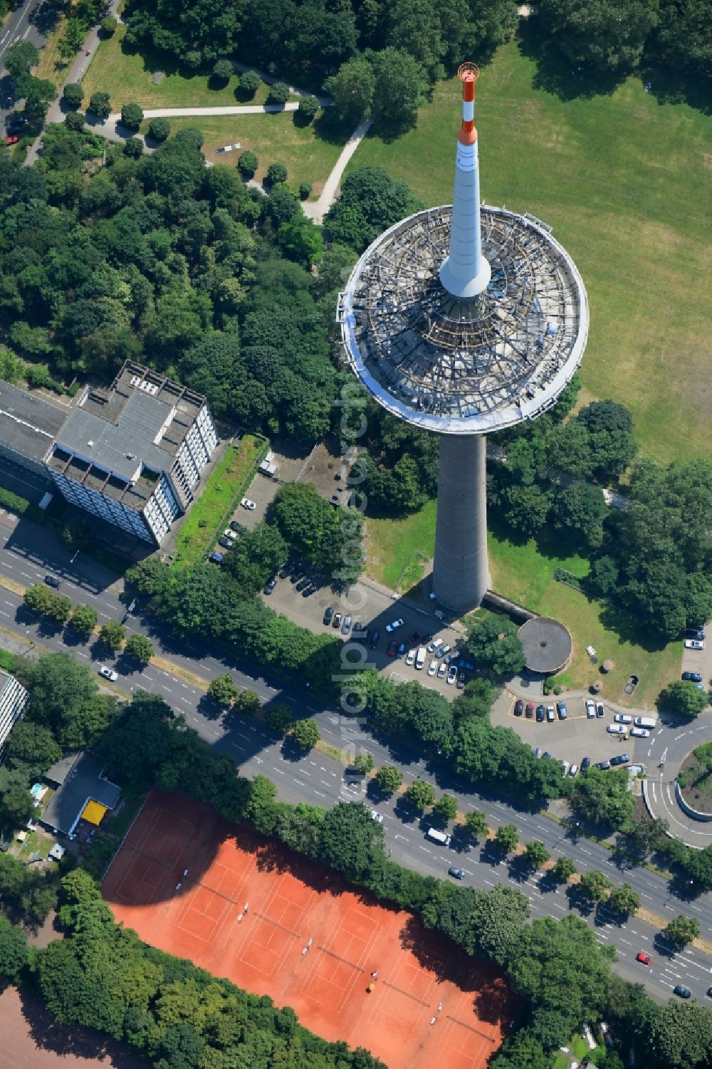 Köln from above - Television Tower Colonius in Cologne in the state North Rhine-Westphalia, Germany