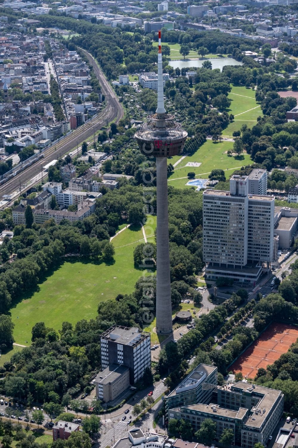 Aerial image Köln - Television Tower Colonius in Cologne in the state North Rhine-Westphalia, Germany