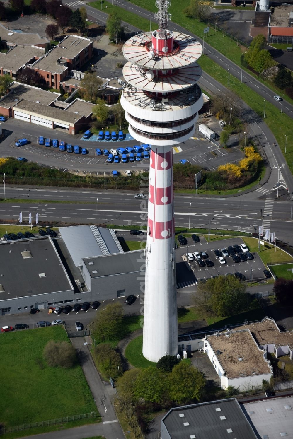 Lille from above - Television Tower on Rue Chappe in Lille in Nord-Pas-de-Calais Picardy, France