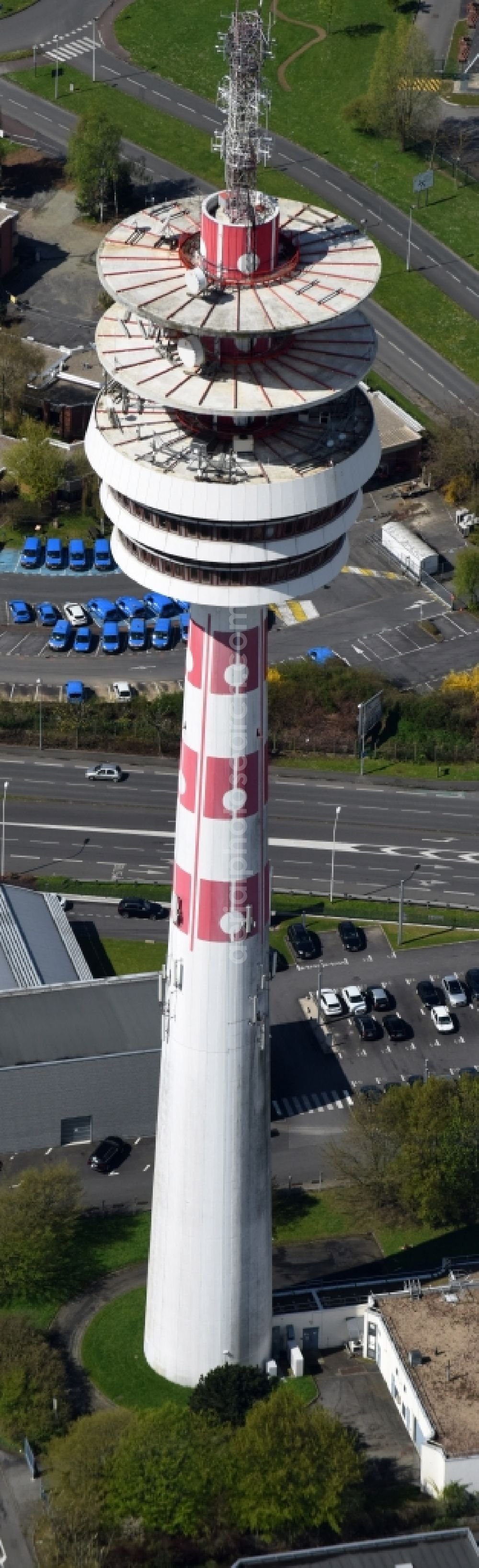 Lille from the bird's eye view: Television Tower on Rue Chappe in Lille in Nord-Pas-de-Calais Picardy, France