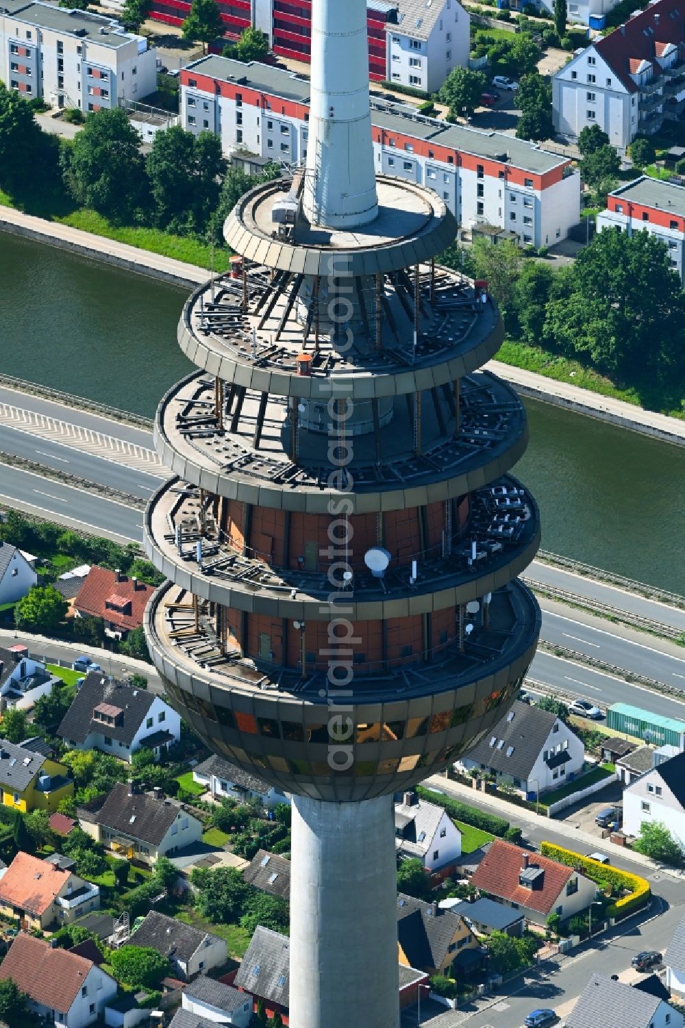 Aerial image Nürnberg - Television Tower on Hansastrasse in the district Hohe Marter in Nuremberg in the state Bavaria, Germany