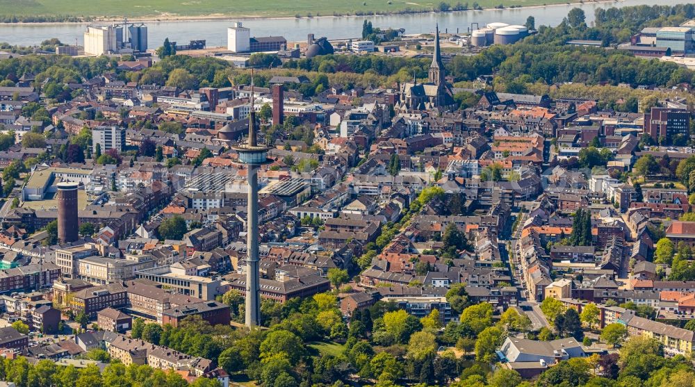 Wesel from the bird's eye view: Television Tower in the district Blumenkamp in Wesel in the state North Rhine-Westphalia, Germany