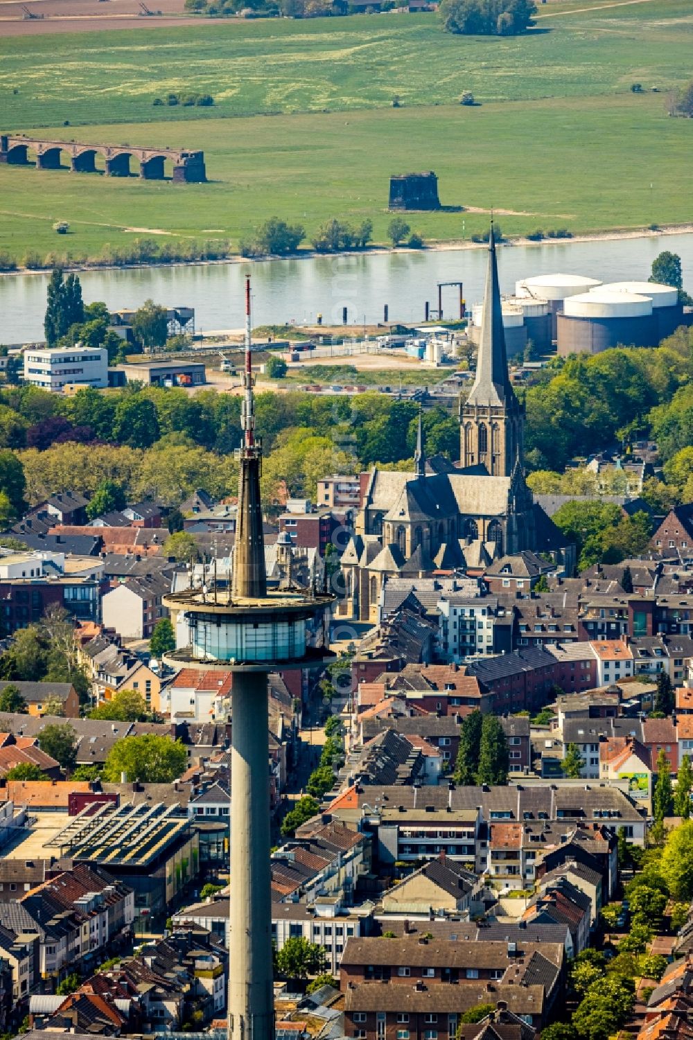 Aerial image Wesel - Television Tower in the district Blumenkamp in Wesel in the state North Rhine-Westphalia, Germany