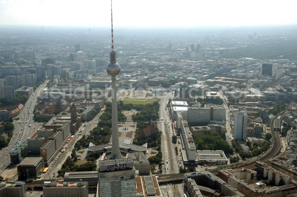 Berlin from the bird's eye view: Television Tower in the district Mitte in Berlin, Germany