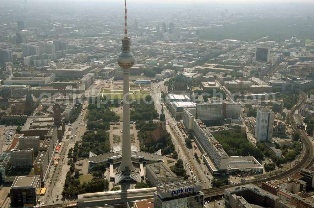 Aerial image Berlin - Television Tower in the district Mitte in Berlin, Germany