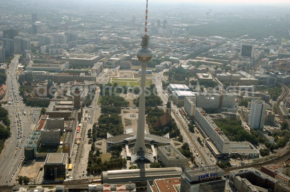 Berlin from the bird's eye view: Television Tower in the district Mitte in Berlin, Germany