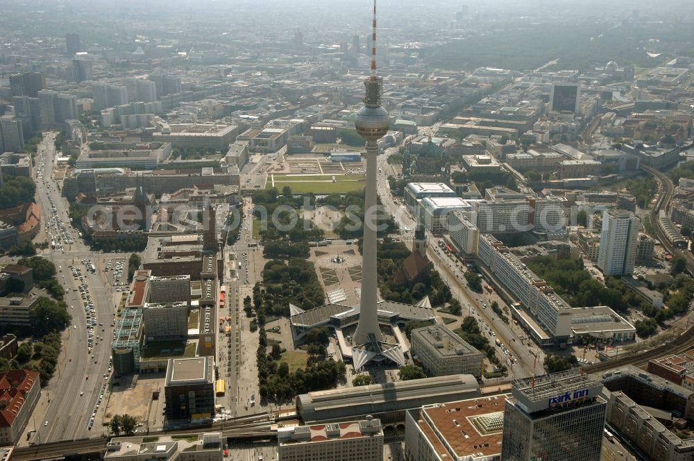 Berlin from the bird's eye view: Television Tower in the district Mitte in Berlin, Germany