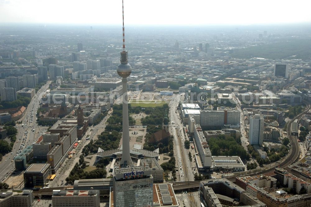 Aerial image Berlin - Television Tower in the district Mitte in Berlin, Germany