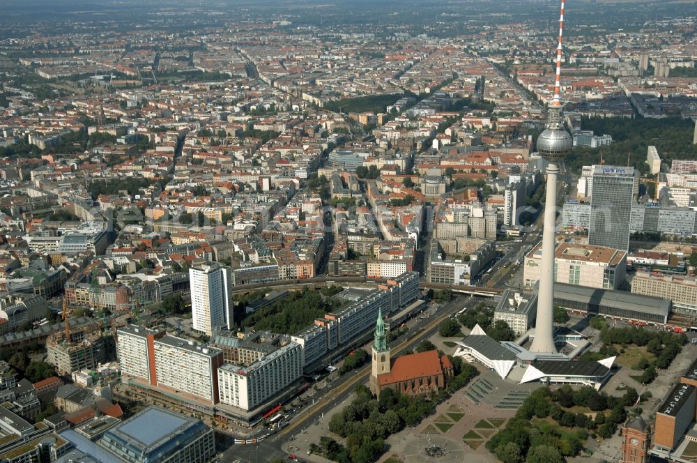 Berlin from above - Television Tower in the district Mitte in Berlin, Germany