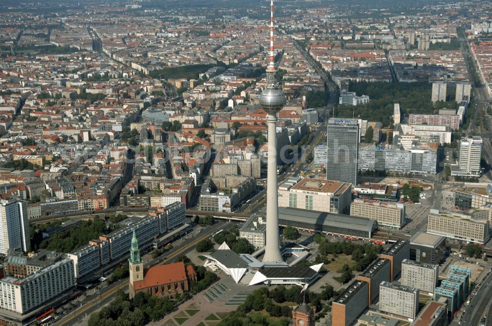 Berlin from the bird's eye view: Television Tower in the district Mitte in Berlin, Germany