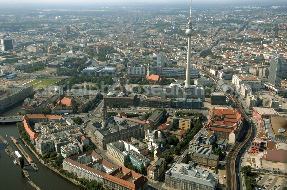 Aerial photograph Berlin - Television Tower in the district Mitte in Berlin, Germany