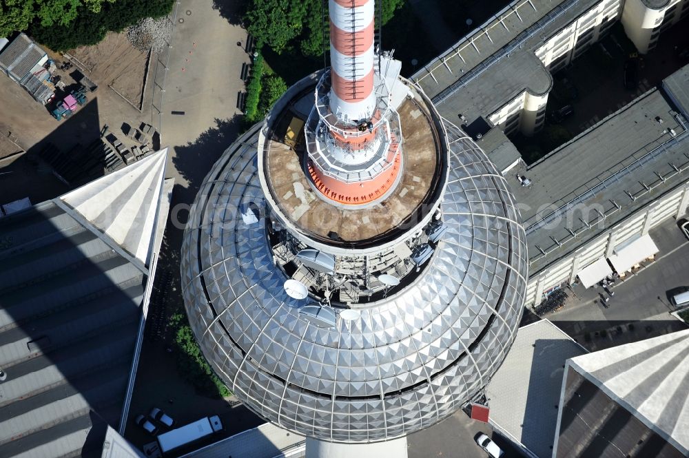 Berlin from the bird's eye view: Television Tower Berliner Fernsehturm on Panoramastrasse in the district Mitte in Berlin, Germany