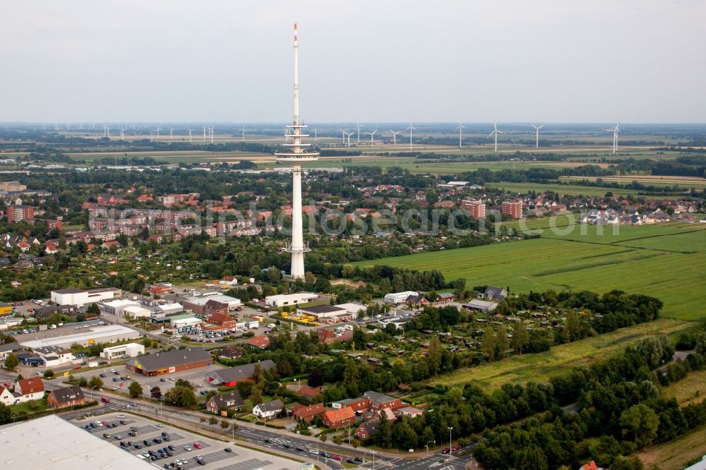 Cuxhaven from the bird's eye view: Television Tower Cuxhafen in the district Sueder- und Westerwisch in Cuxhaven in the state Lower Saxony