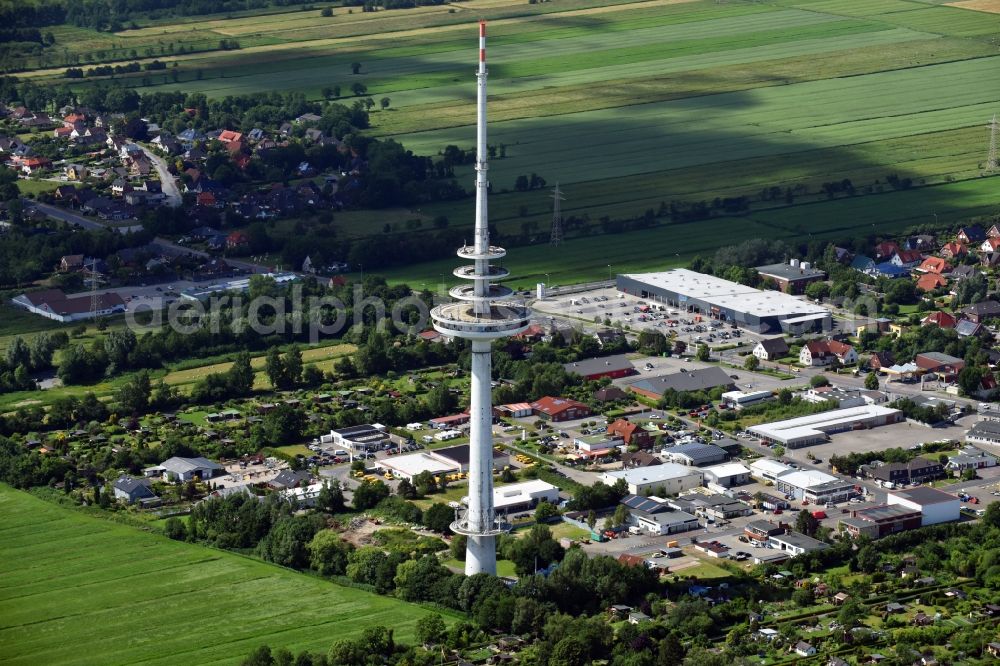 Cuxhaven from the bird's eye view: Television Tower Friedrich-Clemens-Gerke-Turm in the district Sueder- und Westerwisch in Cuxhaven in the state Lower Saxony, Germany