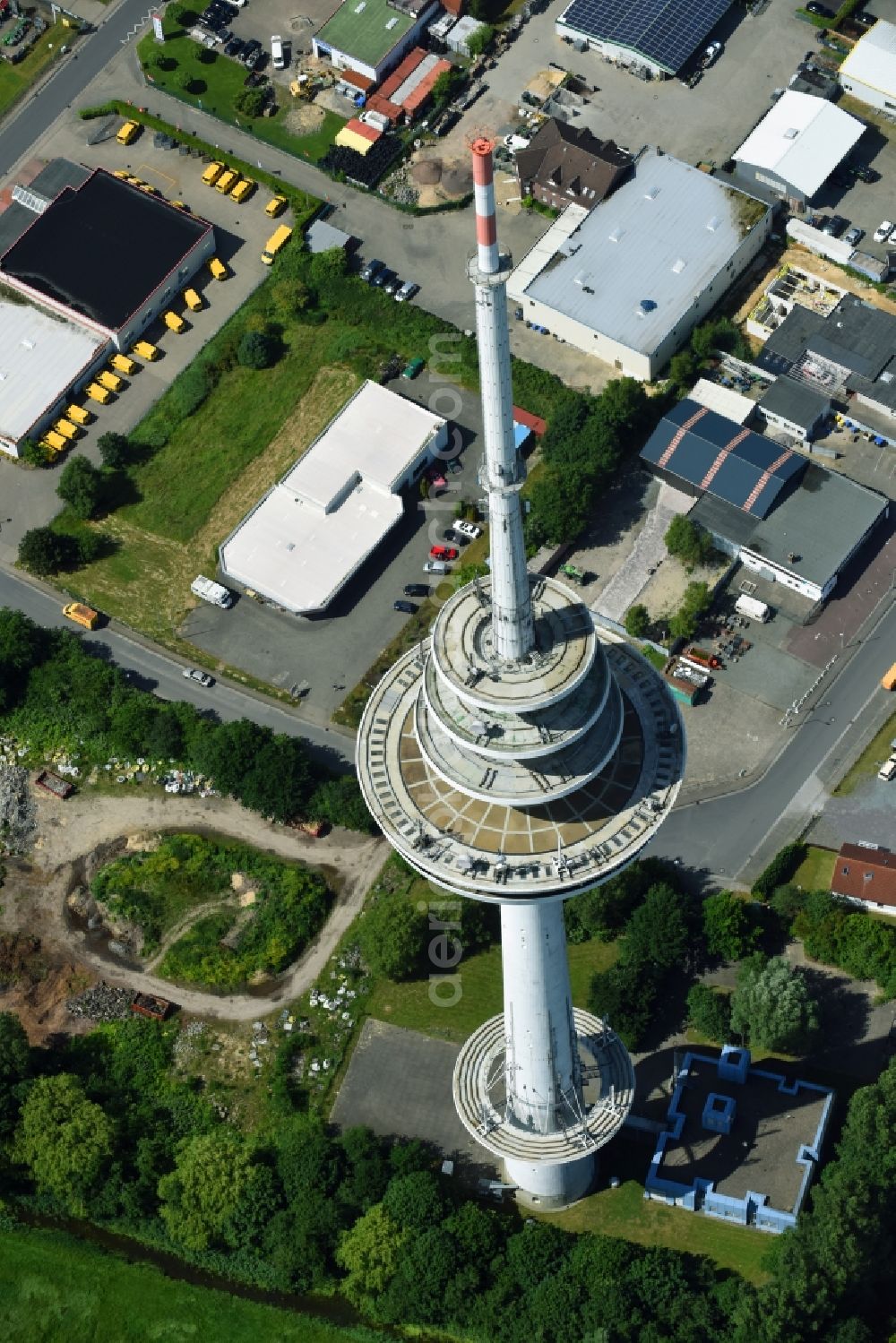 Cuxhaven from the bird's eye view: Television Tower Friedrich-Clemens-Gerke-Turm in the district Sueder- und Westerwisch in Cuxhaven in the state Lower Saxony, Germany