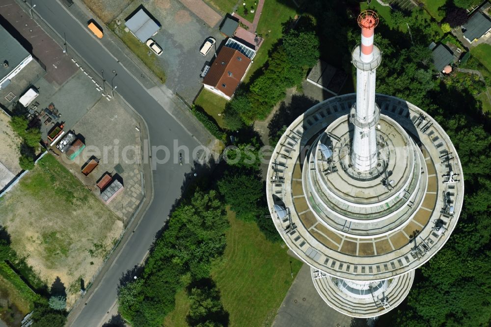 Cuxhaven from above - Television Tower Friedrich-Clemens-Gerke-Turm in the district Sueder- und Westerwisch in Cuxhaven in the state Lower Saxony, Germany