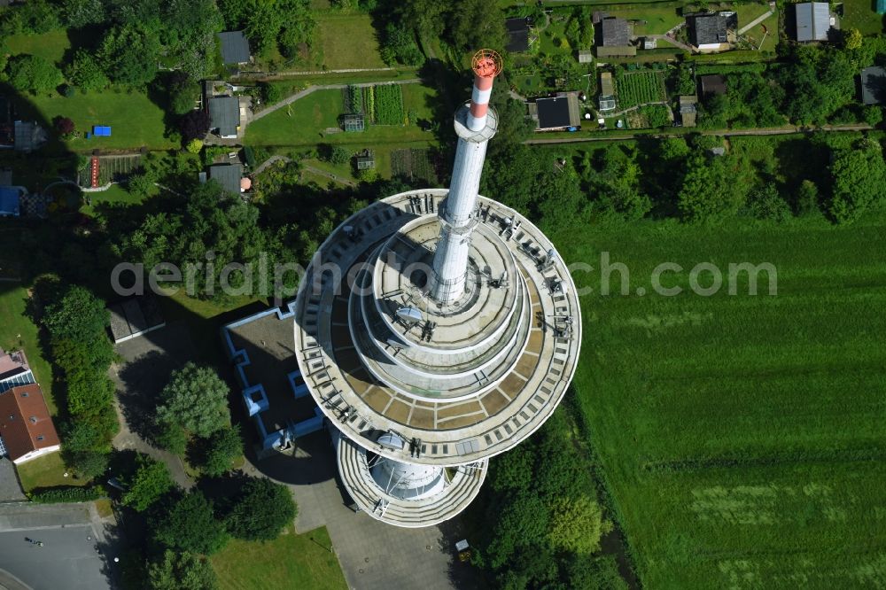 Cuxhaven from the bird's eye view: Television Tower Friedrich-Clemens-Gerke-Turm in the district Sueder- und Westerwisch in Cuxhaven in the state Lower Saxony, Germany