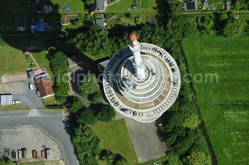 Aerial photograph Cuxhaven - Television Tower Friedrich-Clemens-Gerke-Turm in the district Sueder- und Westerwisch in Cuxhaven in the state Lower Saxony, Germany