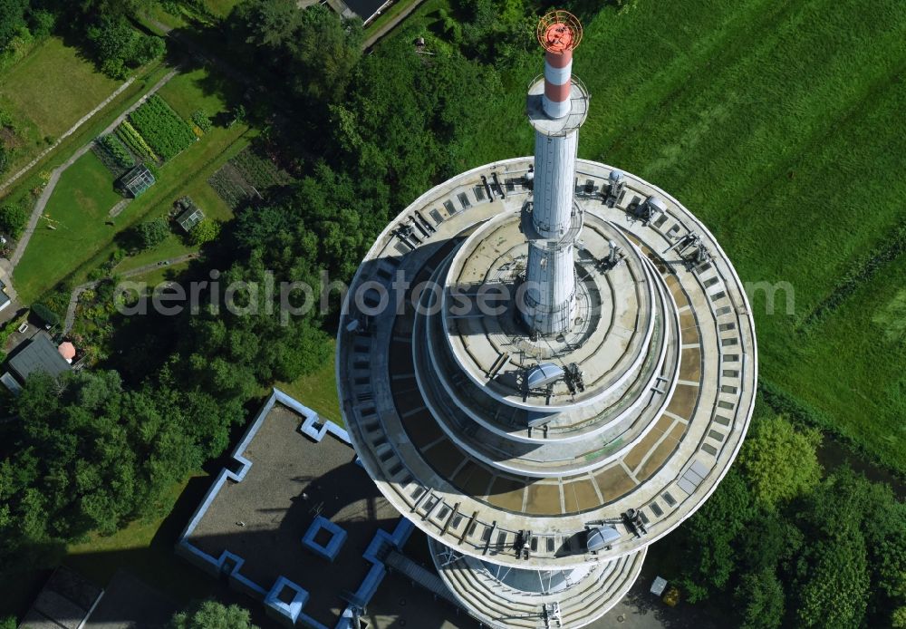 Cuxhaven from above - Television Tower Friedrich-Clemens-Gerke-Turm in the district Sueder- und Westerwisch in Cuxhaven in the state Lower Saxony, Germany