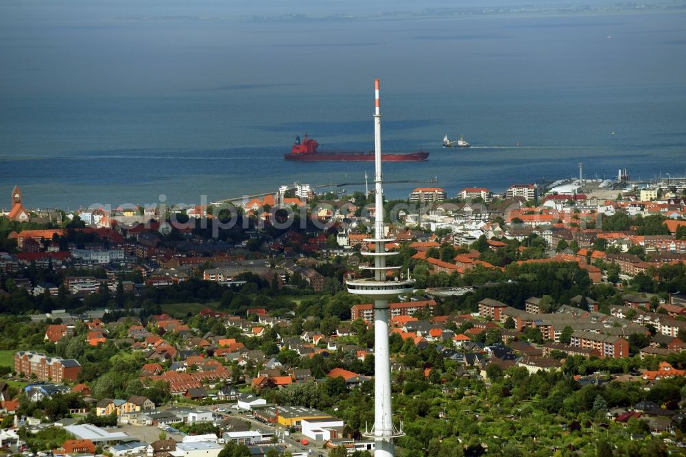 Cuxhaven from the bird's eye view: Television Tower Friedrich-Clemens-Gerke-Turm in the district Sueder- und Westerwisch in Cuxhaven in the state Lower Saxony, Germany